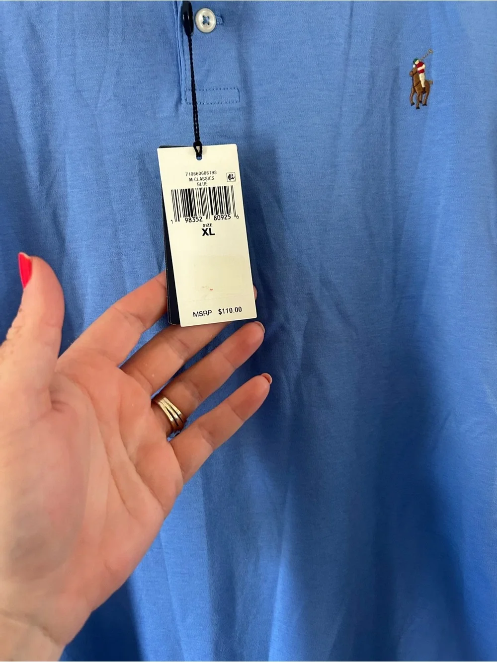 Polo by Ralph Lauren Men's Light Blue Pique Polo